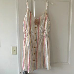 Large mini dress with multicolor stripes